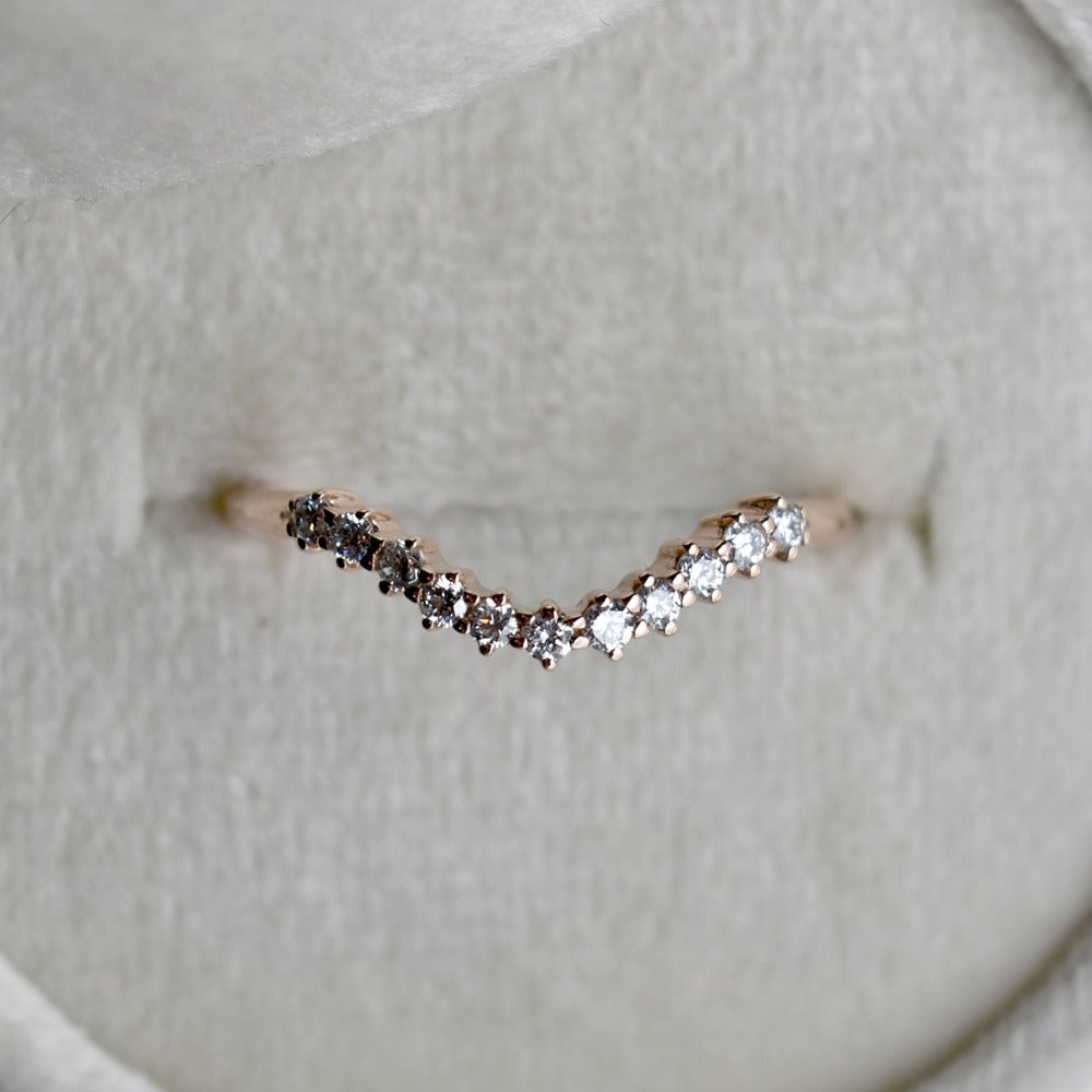 14k Fairmined Gold &#39;Ida&#39; Diamond Curved Band | Magpie Jewellery