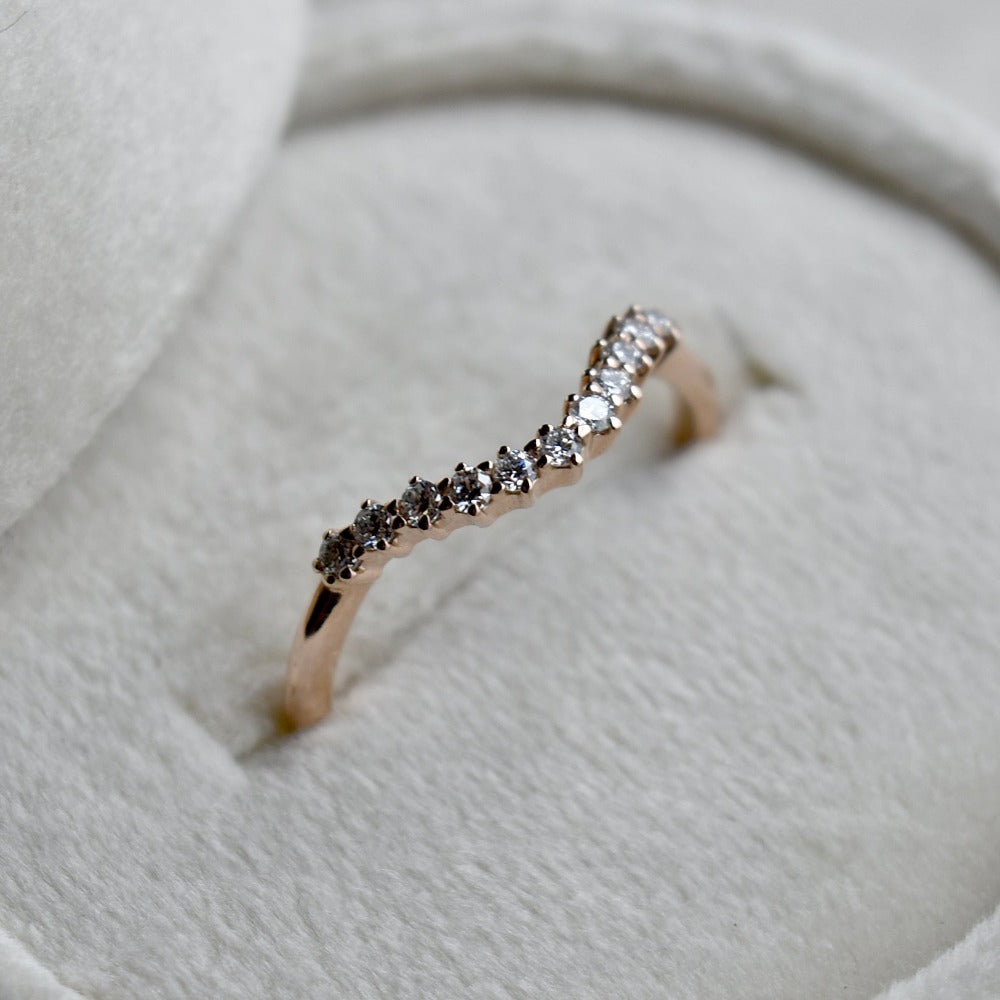 14k Fairmined Gold 'Ida' Diamond Curved Band | Magpie Jewellery