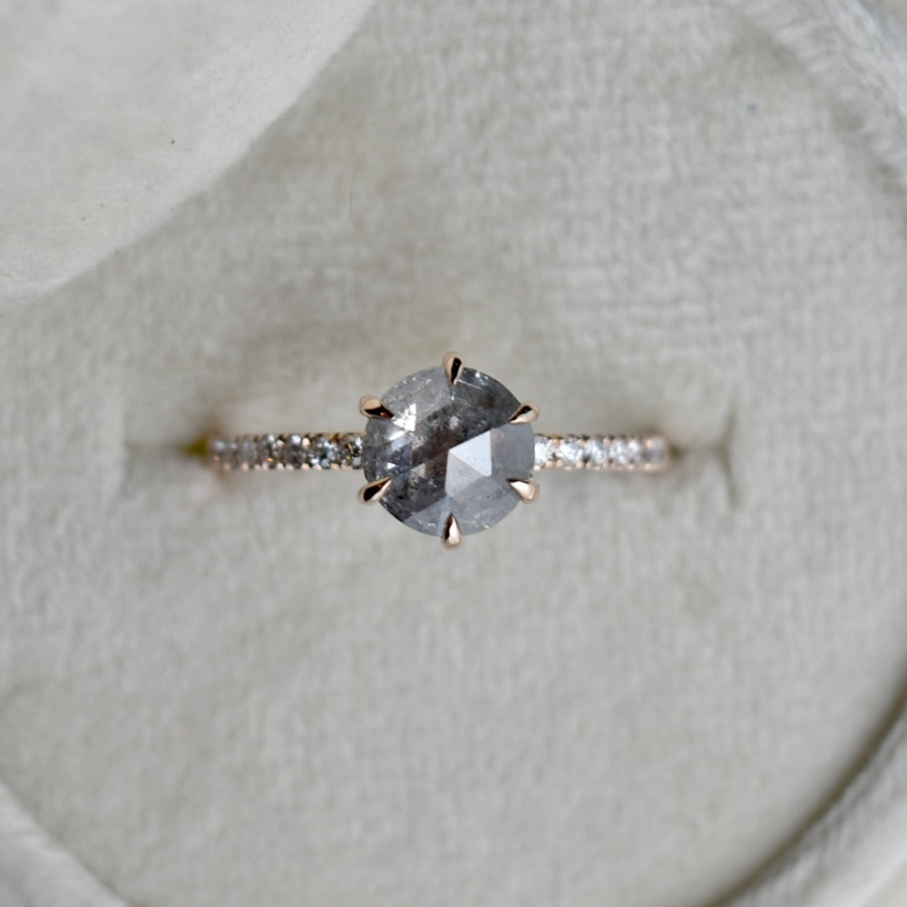 14k Rose Gold Zoe Salt & Pepper Diamond Solitaire | Magpie Jewellery