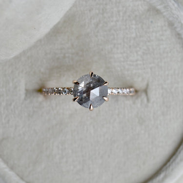 14k Rose Gold Zoe Salt & Pepper Diamond Solitaire | Magpie Jewellery