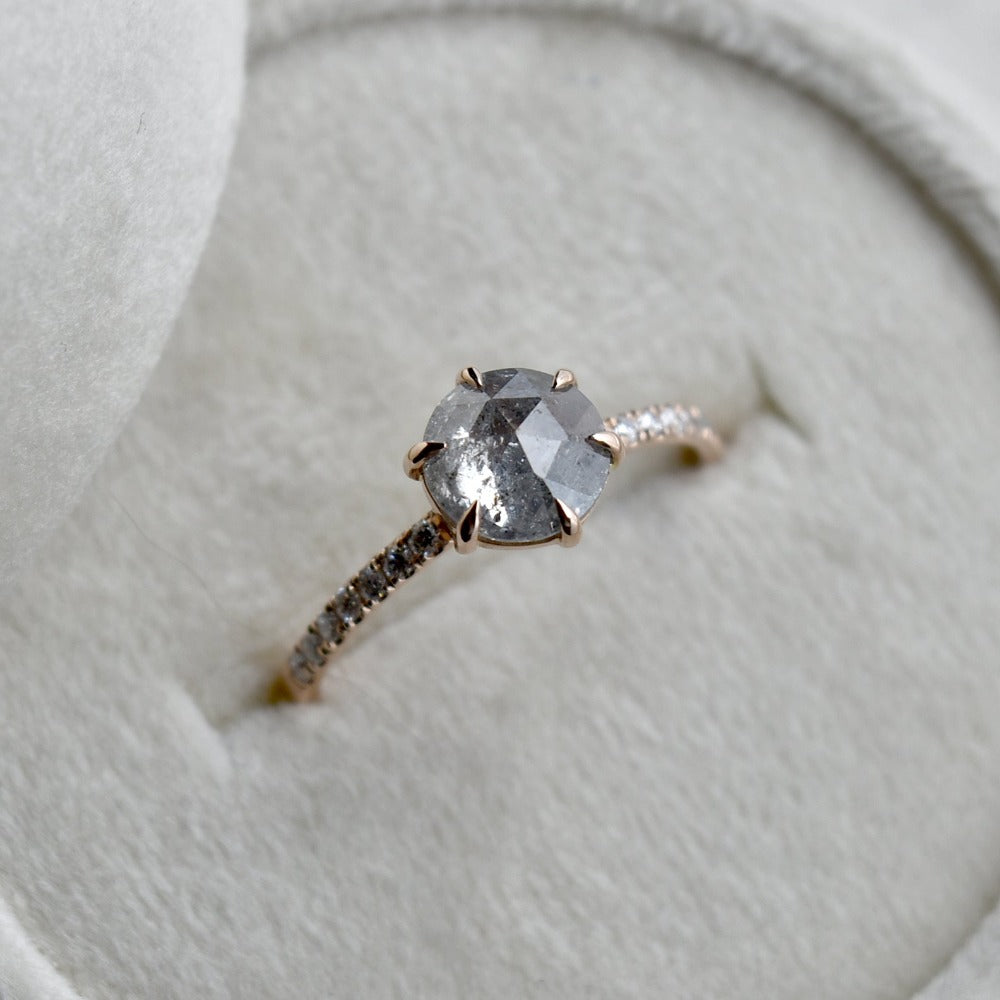 14k Rose Gold Zoe Salt & Pepper Diamond Solitaire | Magpie Jewellery