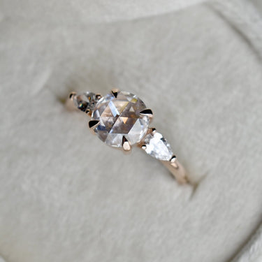 14k Rose Gold Sadie Moissanite & Lab-Grown Diamond Engagement Ring | Magpie Jewellery