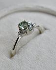 14k White Gold Aria Oval Green Sapphire Engagement Ring - Magpie Jewellery
