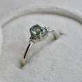 14k White Gold Aria Oval Green Sapphire Engagement Ring | Magpie Jewellery