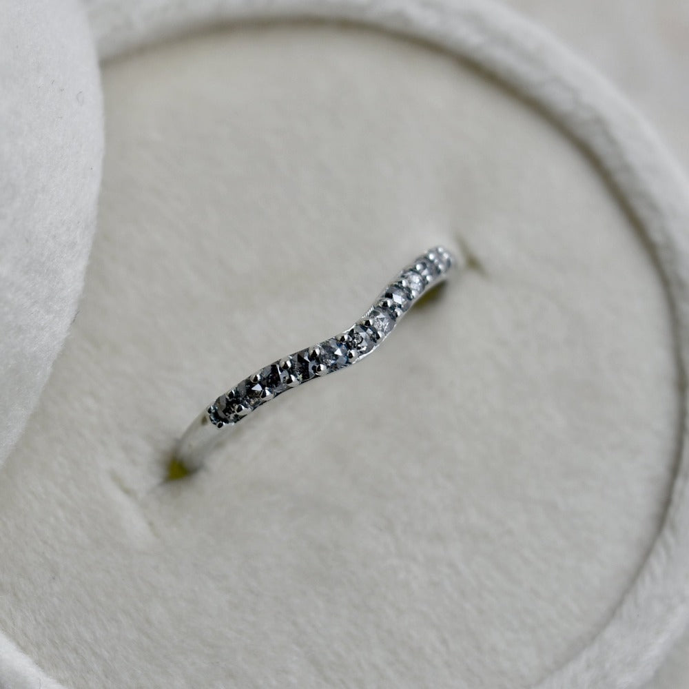 19k White Gold Partial Eternity Curve Band - Magpie Jewellery