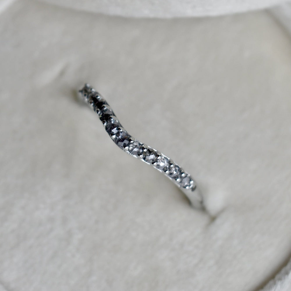 19k White Gold Partial Eternity Curve Band - Magpie Jewellery