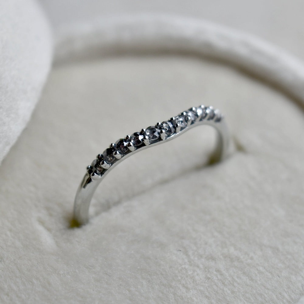 19k White Gold Partial Eternity Curve Band - Magpie Jewellery