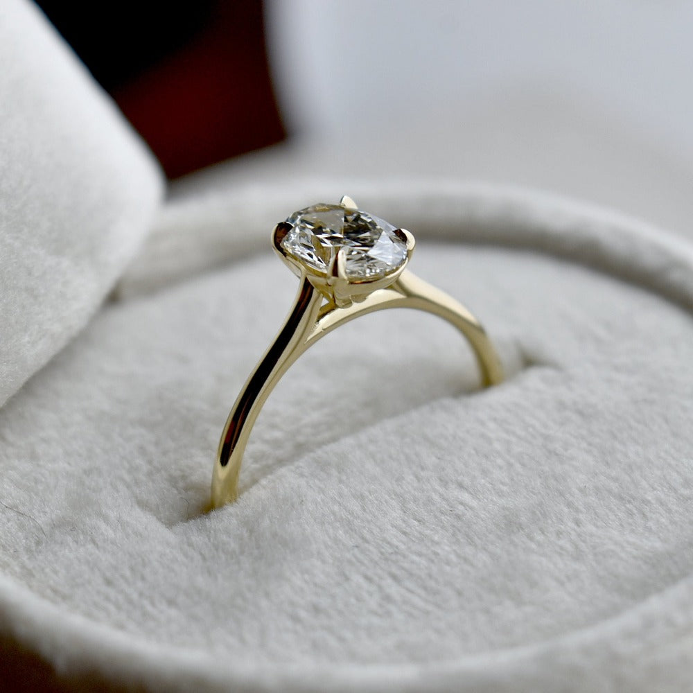 1.01ct Lab-Grown Oval Diamond Solitaire Engagement Ring - Magpie Jewellery