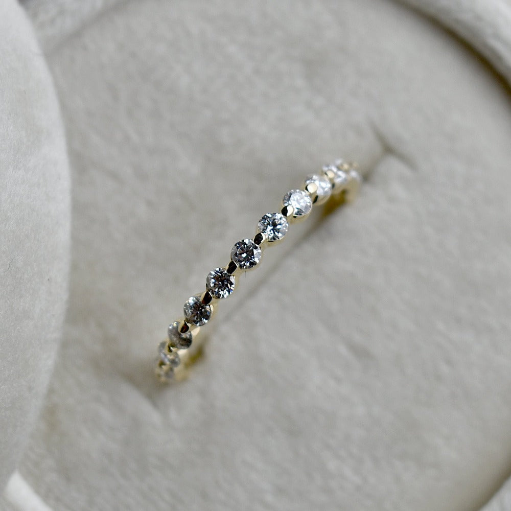 14k Yellow Gold Floating Diamond Partial Eternity Band - Magpie Jewellery