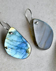 'Sally's Cove' Medium Labradorite Slice Earrings - Magpie Jewellery