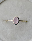14K Bezel-Set Oval Pink Tourmaline Ring - Magpie Jewellery