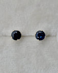 14k Claw-Set Dark Blue Sapphire Studs - Magpie Jewellery