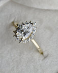 1.05ct Pear-Shaped Diamond Halo Engagement Ring - Magpie Jewellery