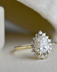 1.05ct Pear-Shaped Diamond Halo Engagement Ring - Magpie Jewellery