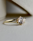 Peach Morganite Engagement Ring with Diamond Accents - Magpie Jewellery