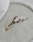 Peach Morganite Engagement Ring with Diamond Accents - Magpie Jewellery
