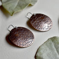 Peace & Love Large Copper Disc Drop Earrings - Magpie Jewellery