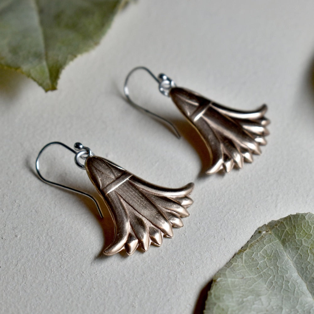 'Egyptian Revival' Bronze Drop Earrings - Magpie Jewellery