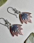 Copper Lotus Flower Double Drop Earrings - Magpie Jewellery