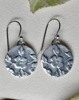 'Floral' Die Struck Silver Earrings - Magpie Jewellery