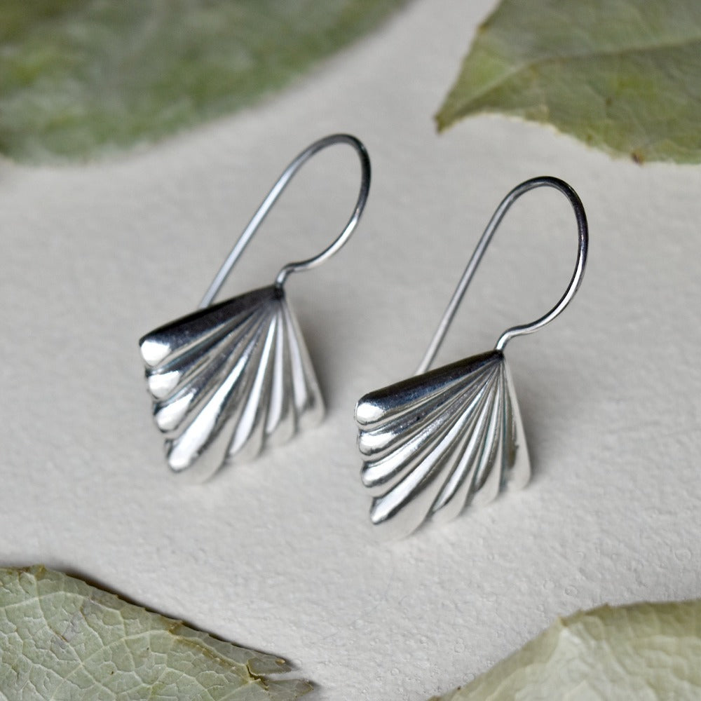 'Radiating Lines' Die Struck Silver Earrings - Magpie Jewellery