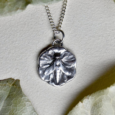 'Bee' Die Struck Silver Necklace - Magpie Jewellery