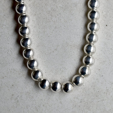 8mm Classic Silver Ball Necklace - Magpie Jewellery