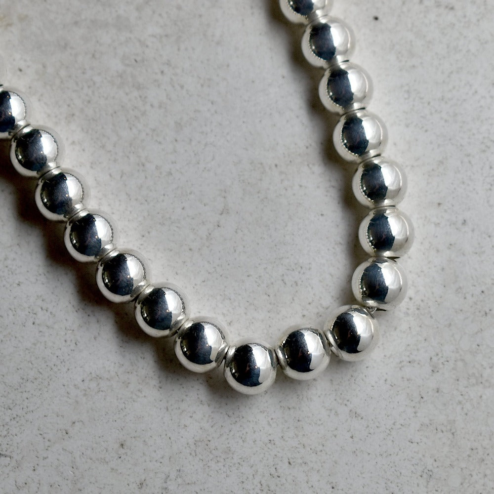 8mm Classic Silver Ball Necklace - Magpie Jewellery