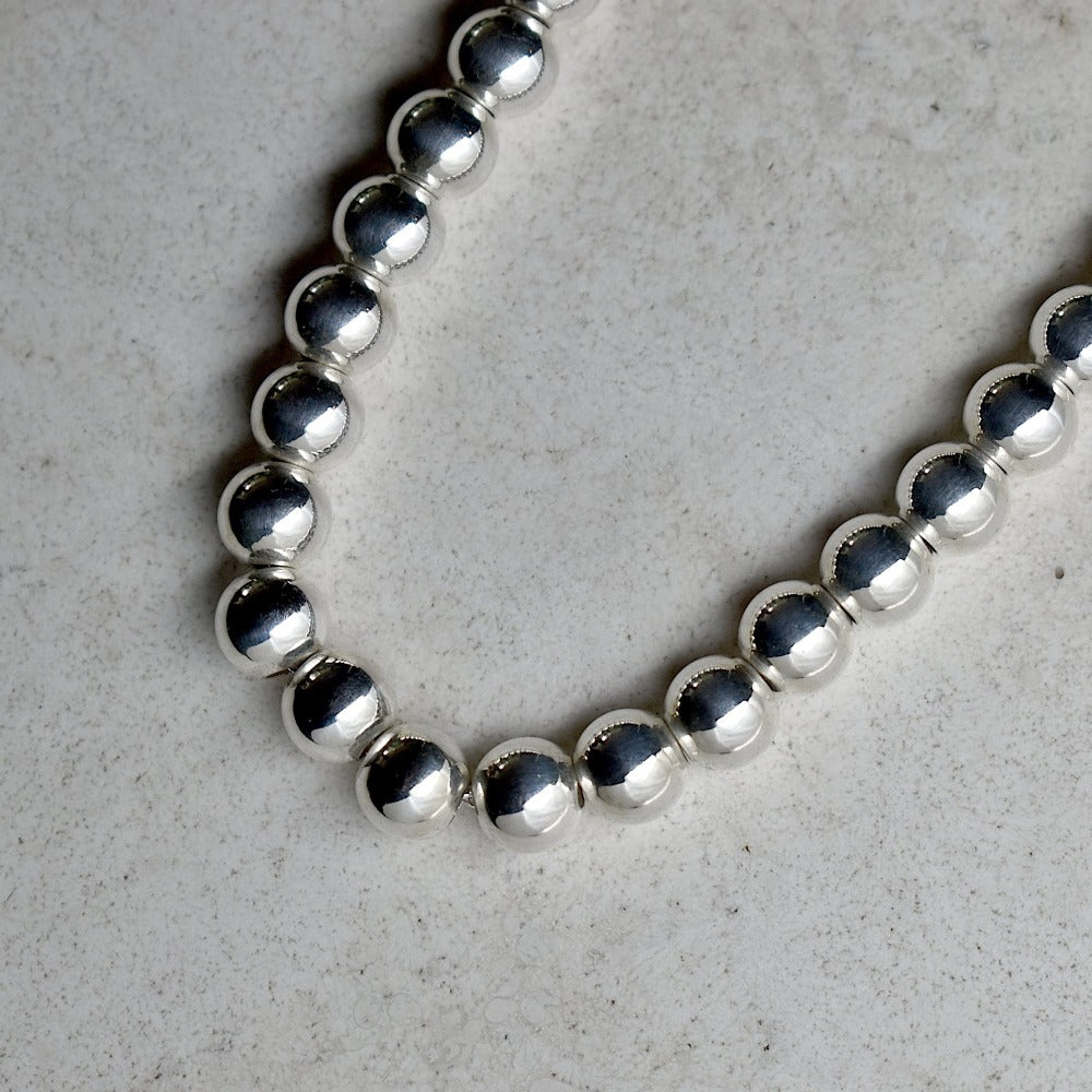 8mm Classic Silver Ball Necklace - Magpie Jewellery