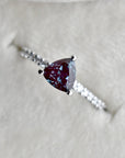 14k White Gold Trillion Cut Synthetic Alexandrite Engagement Ring - Magpie Jewellery