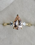 Pear-Shaped Morganite Engagement Ring with Diamond Accents - Magpie Jewellery