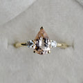 Pear-Shaped Morganite Engagement Ring with Diamond Accents - Magpie Jewellery