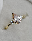 Pear-Shaped Morganite Engagement Ring with Diamond Accents - Magpie Jewellery