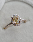 1.02ct Champagne Diamond Halo Engagement Ring with Shoulder Diamonds - Magpie Jewellery