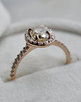 1.02ct Champagne Diamond Halo Engagement Ring with Shoulder Diamonds - Magpie Jewellery