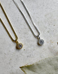 Simple Milgrain CZ Solitaire Necklace - Magpie Jewellery