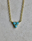 Three-Stone Turquoise Triangle Necklace - Magpie Jewellery