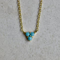 Three-Stone Turquoise Triangle Necklace - Magpie Jewellery