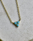 Three-Stone Turquoise Triangle Necklace - Magpie Jewellery