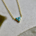 Three-Stone Turquoise Triangle Necklace - Magpie Jewellery