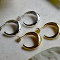 Rounded Tapered Hoop Stud - Magpie Jewellery