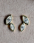Double White Topaz Bezel Studs - Magpie Jewellery