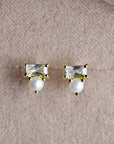 Tiny Pearl & CZ Studs - Magpie Jewellery