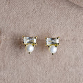 Tiny Pearl & CZ Studs - Magpie Jewellery