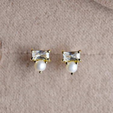 Tiny Pearl & CZ Studs - Magpie Jewellery