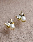 Tiny Pearl & CZ Studs - Magpie Jewellery