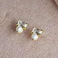 Tiny Pearl & CZ Studs - Magpie Jewellery