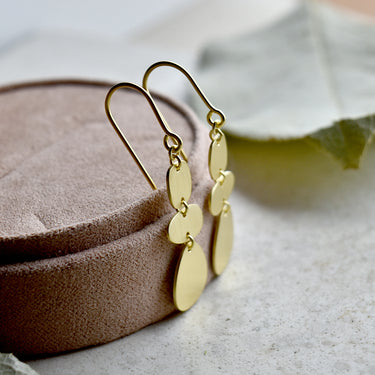 Trio Brushed Drop Earrings - Magpie Jewellery