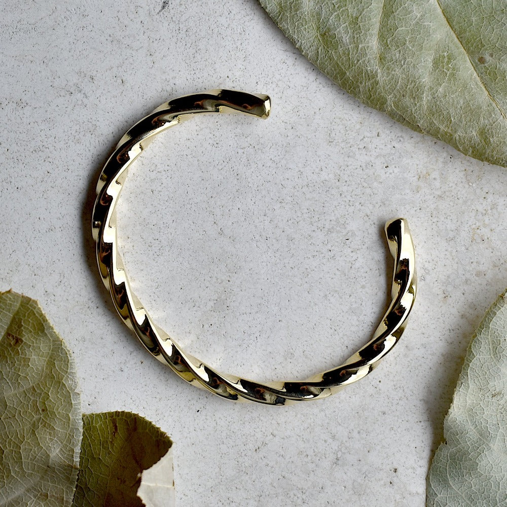 Torsal Thick Brass Cuff - Magpie Jewellery