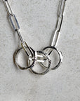 Three Rings on a Paperclip Chain Necklace - Magpie Jewellery